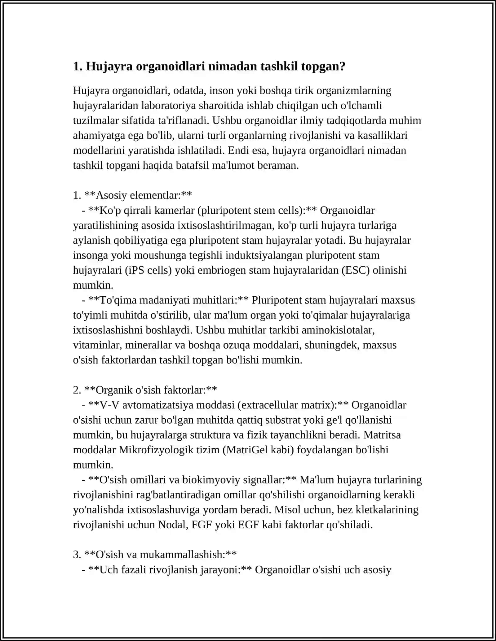 Hujayra organoidlari 3