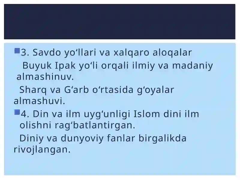 O‘ZBEKISTON TARIXIDA RENESSANS DAVRLARI VA ULARNING RIVOJLANISH OMILLARI. 3