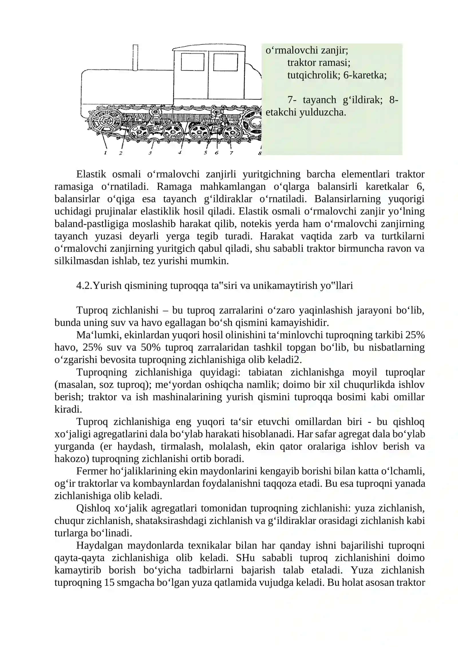Traktor va avtomobillarni yurish qismi, boshqarish mexanizmlari va qo‘simcha ish jihozlari 3