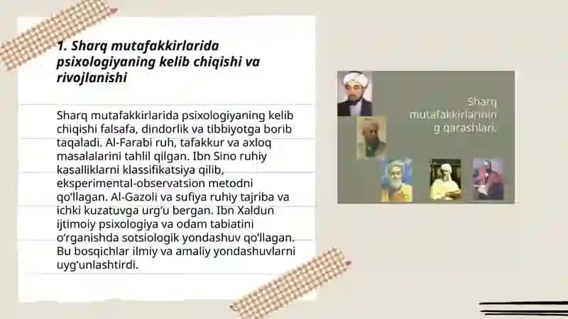 Sharq mutafakkirlarining psixologik gʻoylari 3