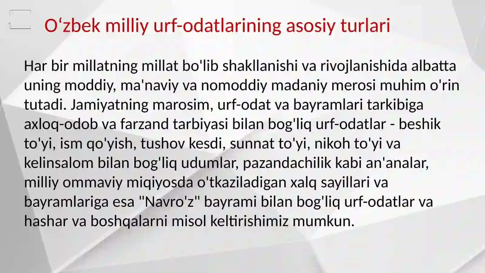 O'zbek xalqi urf-odatlari va etnografiya fanining rivojlanishi 3