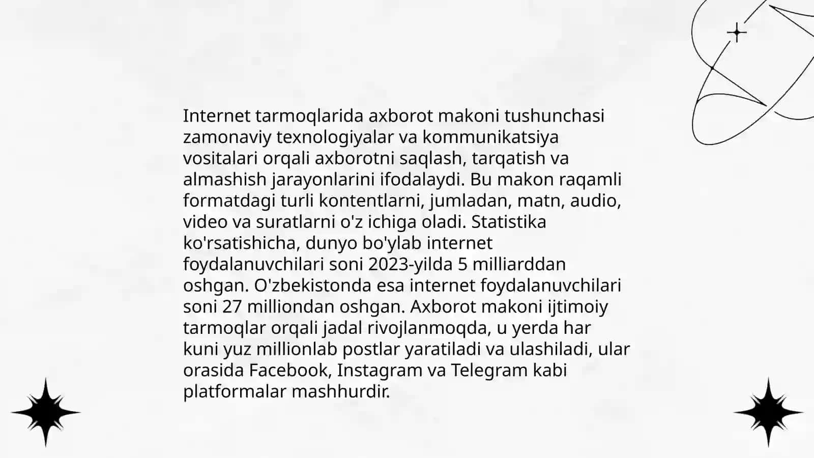 Internet tarmoqlarida axborot makoni tushunchasi 3