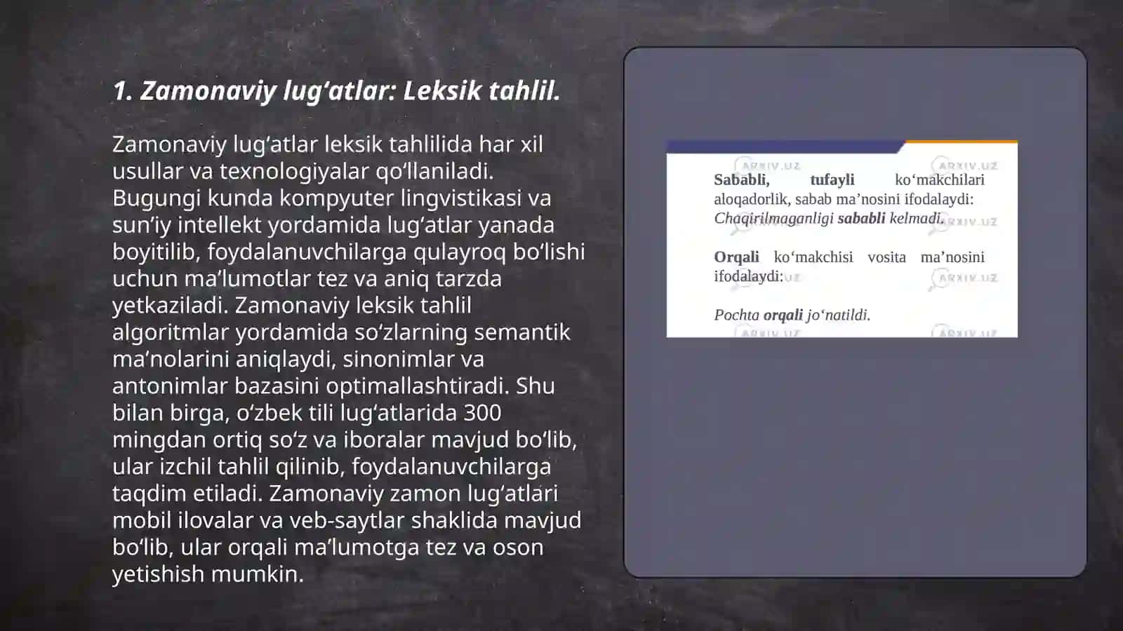 Zamonaviy lugʻatlar tahlili.Leksik,semik,semantik tahlil qilish 3