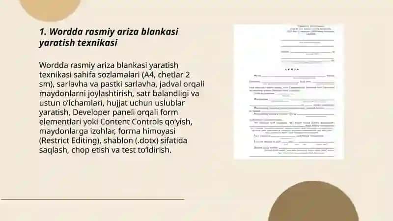 Word matn taxrirlagichida turli xil blankalar yaratish 3