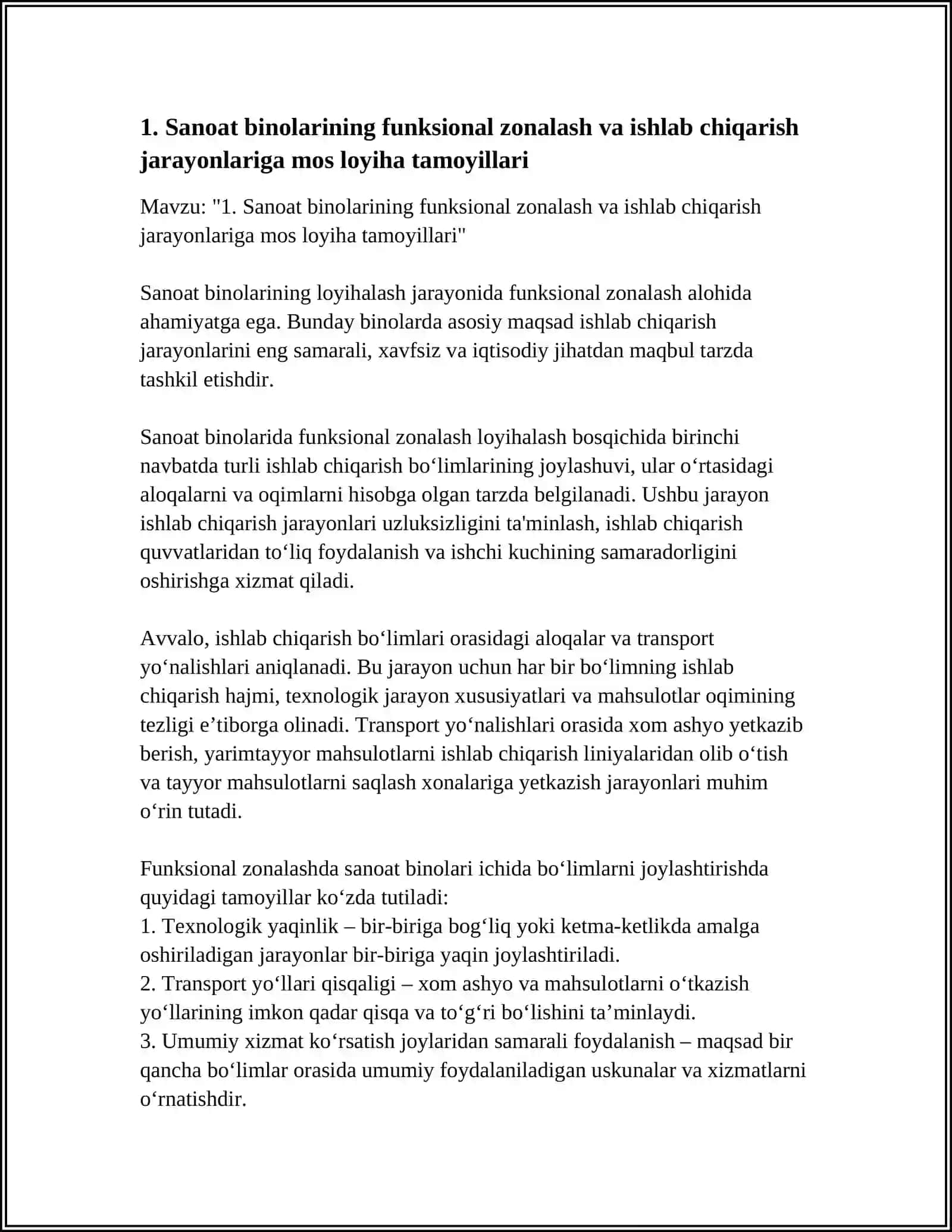 BIR VA KO‘P QAVATLI SANOAT BINOLARNI LOYIHALASH 3