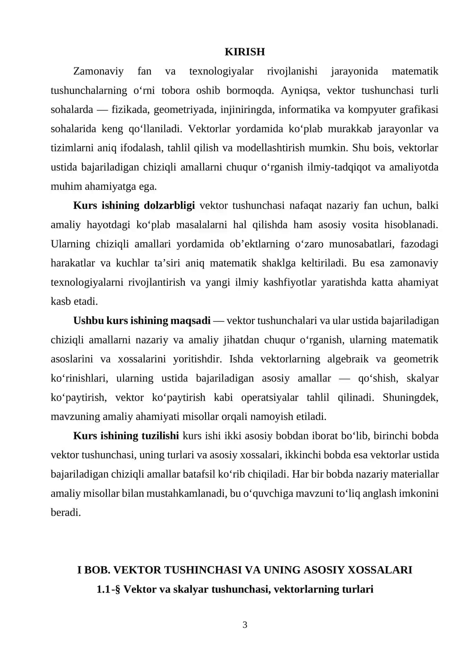 VEKTORLAR HAQIDA TUSHUNCHA. VEKTORLAR USTIDA AMALLAR 3