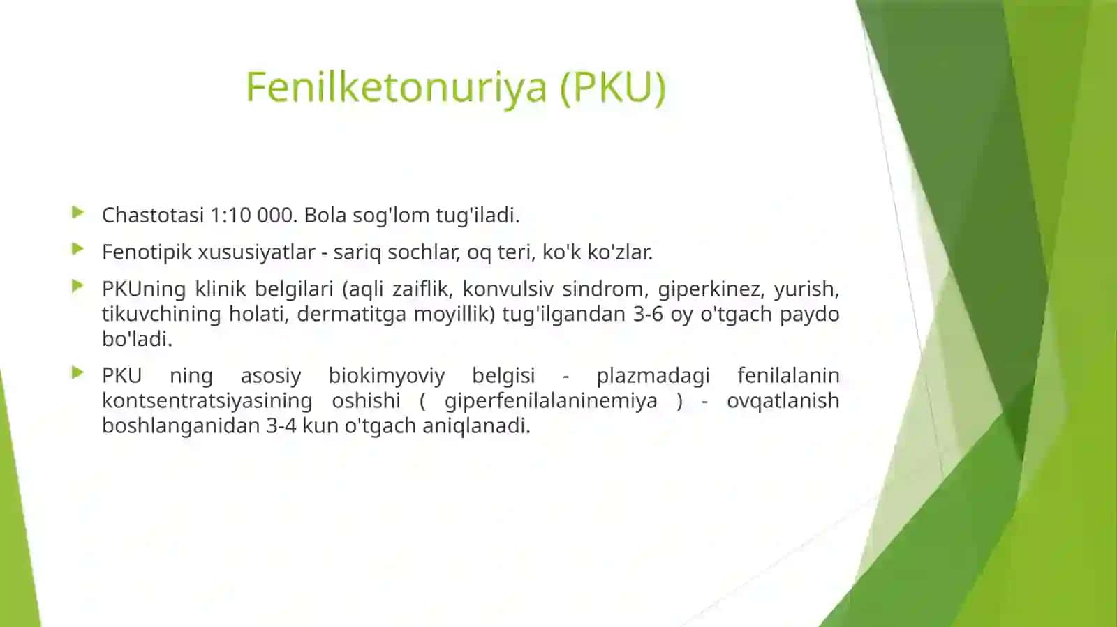 Aminokislota almashinuvining nasliy kasalliklari 3