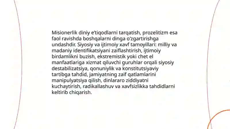 Misionerlik va prozelitizmning siyosiy ijtimoiy xavfi 3
