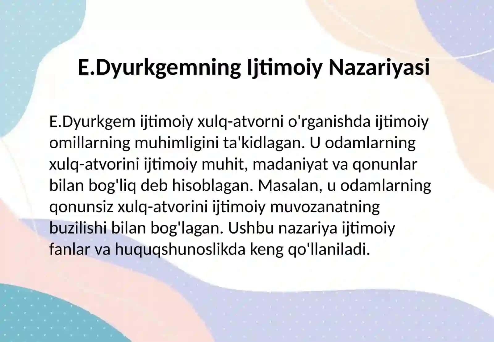 E.DYURKGEYM, R.MERTON: LEARNING DEVIANT XULQ-ATVOR NAZARIYASI 3