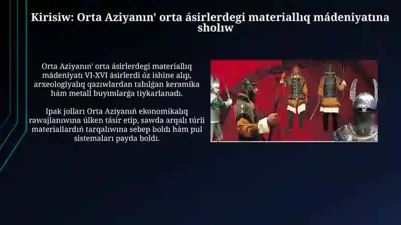 Orta Aziyanin' orta a'sirler materialliq ma'deniyati 3