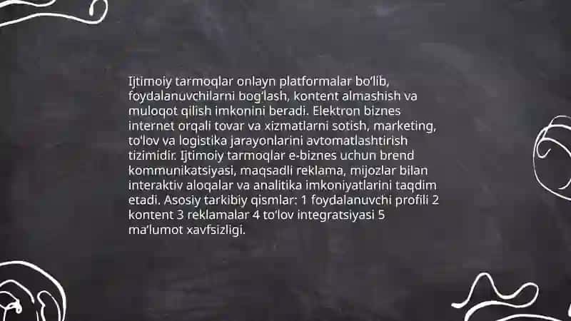 Ijtimoiy tarmoqlar va elektron biznesni o’rganish 3