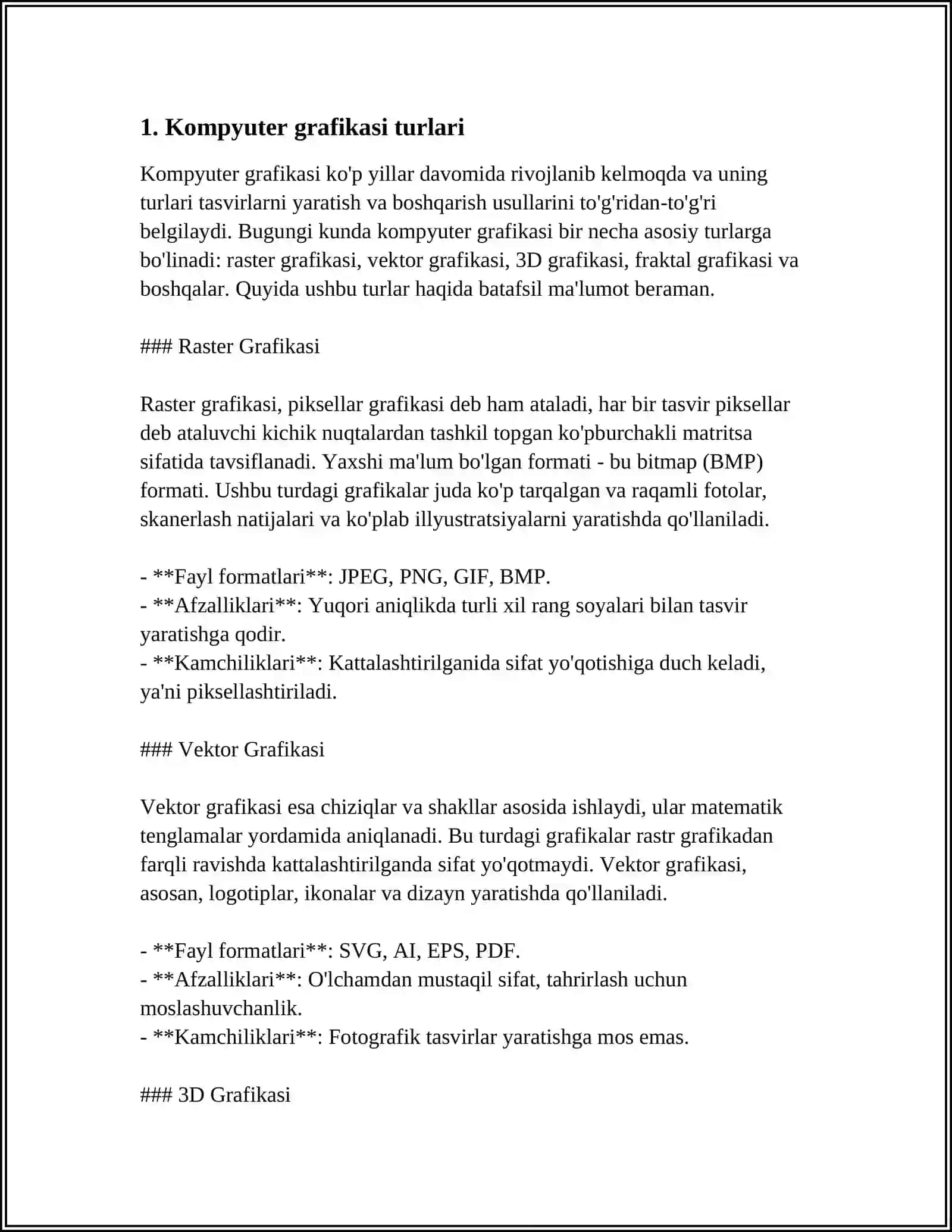 KOMPYUTER GRAFIKASI VA TURLARI 3