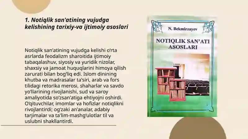 O‘rta asrlarda notiqlik san'atining vujudga kelishi va rivojlanishi 3