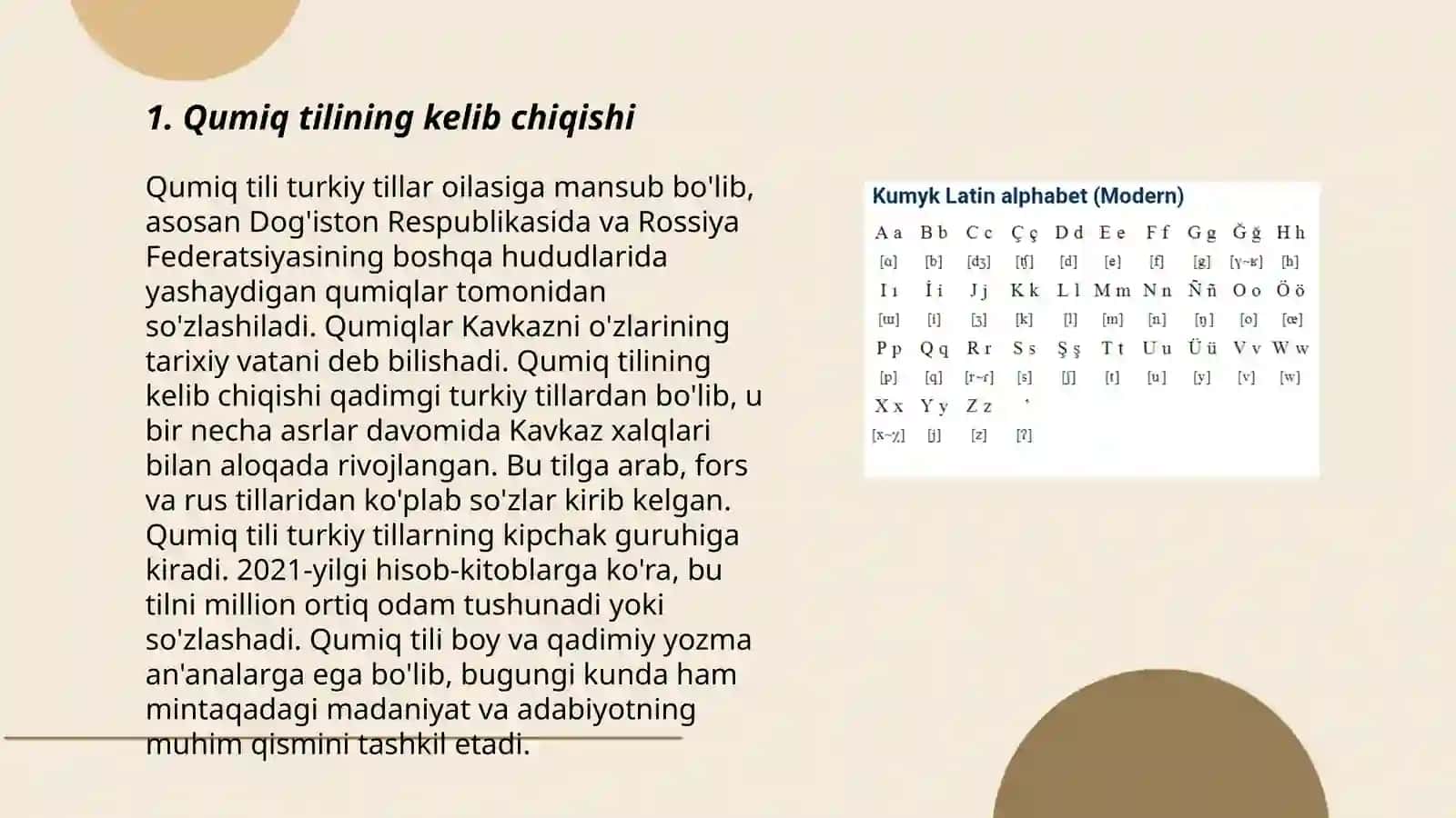 Qumiq tili, uning fonetikasi va leksik - grammatik xususiyatlari 3