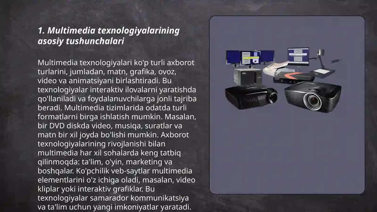 Multimedia texnologiyalaridan foydalanish 3