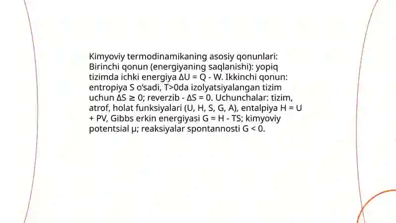 Kimyoviy termodinamika asoslari 3