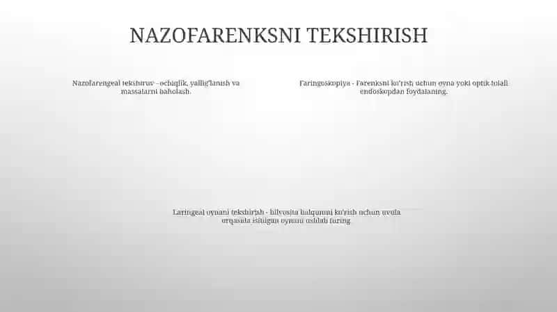 Bolalardan Yuqori Nafas Yo'Llarini Tekshirish Usullari 3