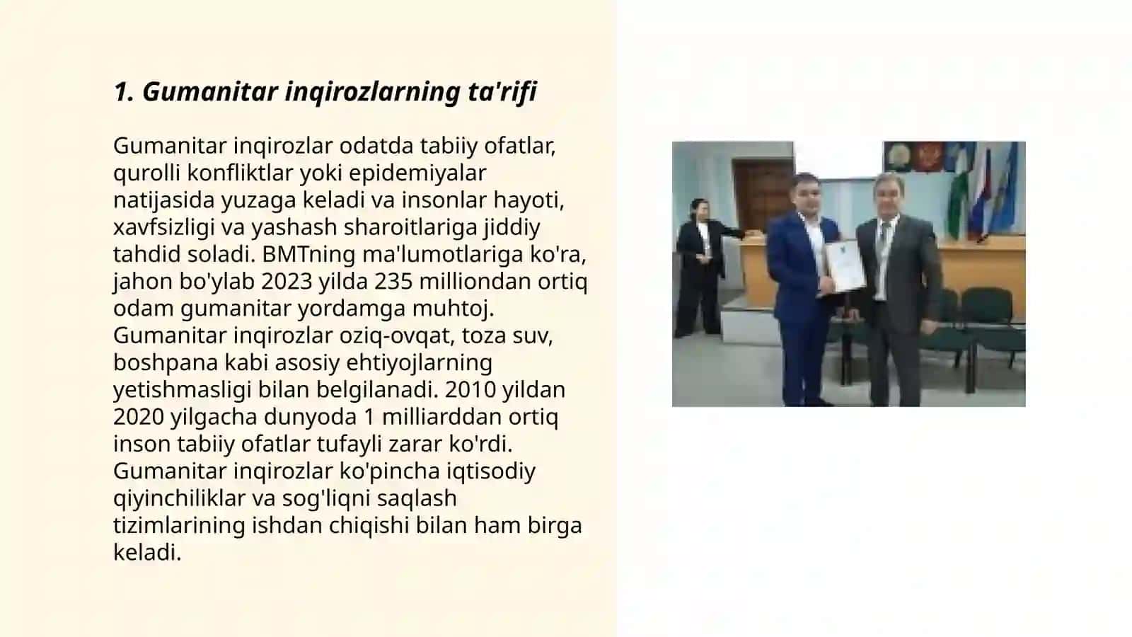 Gumanitar inqirozlar va favqulodda vaziyatlarning o'ziga xos xususiyatlari 3