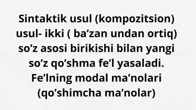 Fe’l so’z turkumi sifatida 3
