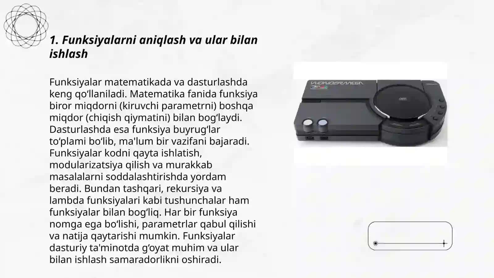 Funksiyalar mavzusi bo'yicha o'yin texnologiyasiga asoslangan o'yin mashg'ulotini loyihalashtirish 3