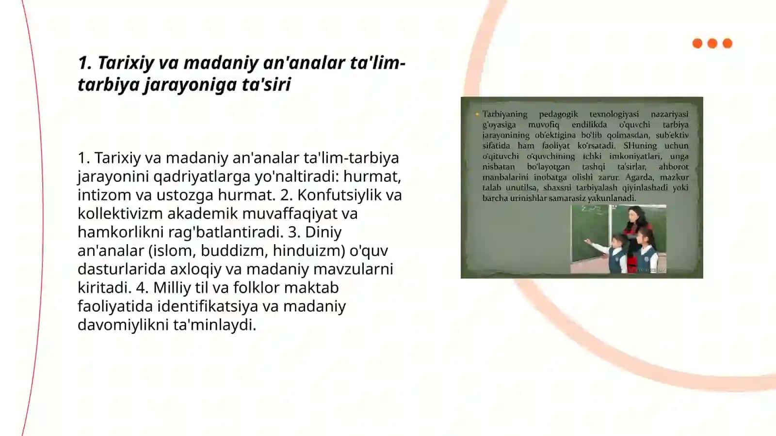 Talim tarbiya jaroyonining òziga xos xusisiyatlari 3