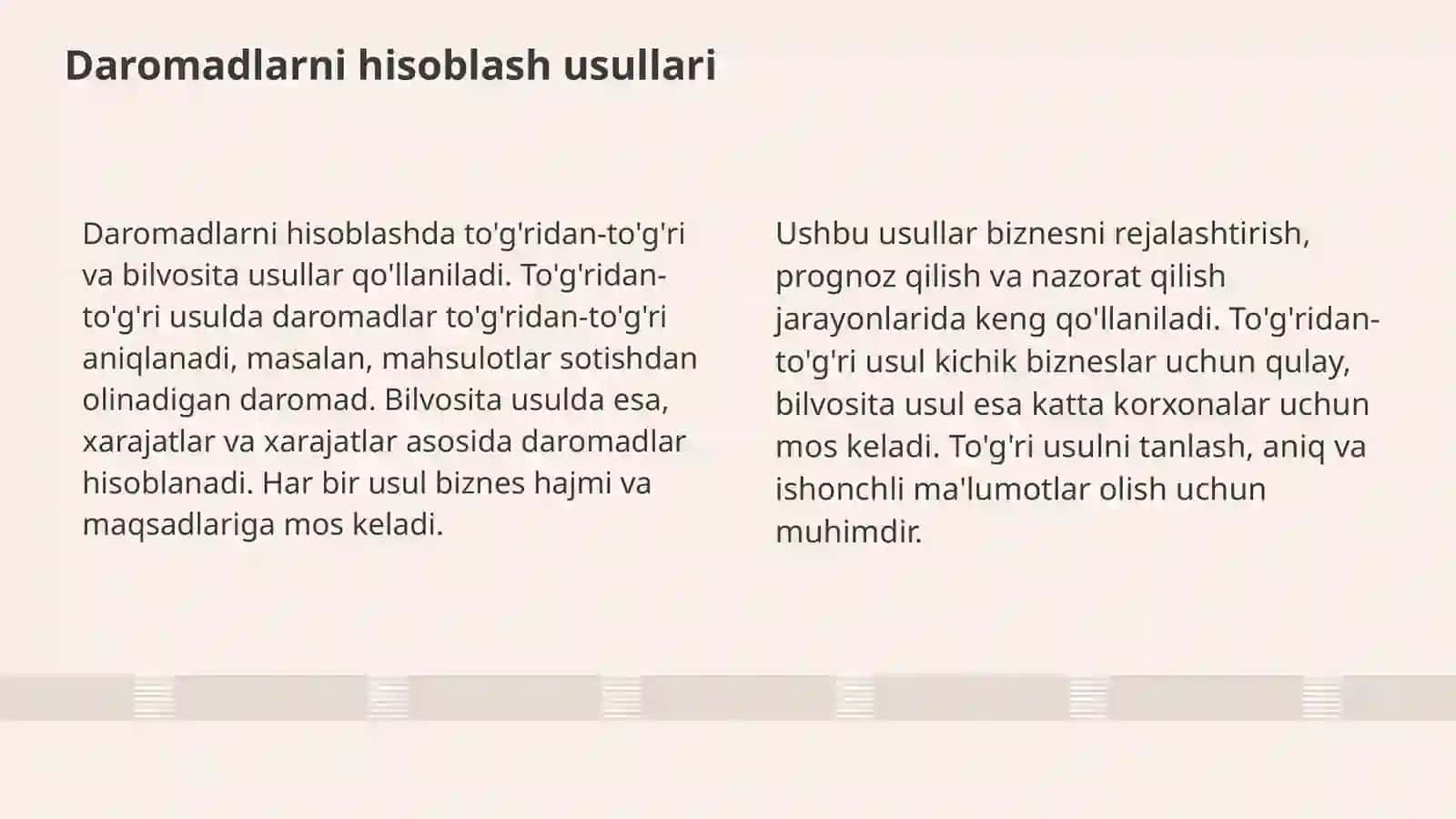 Firma daromadlari va foydasi ularni hisoblash 3