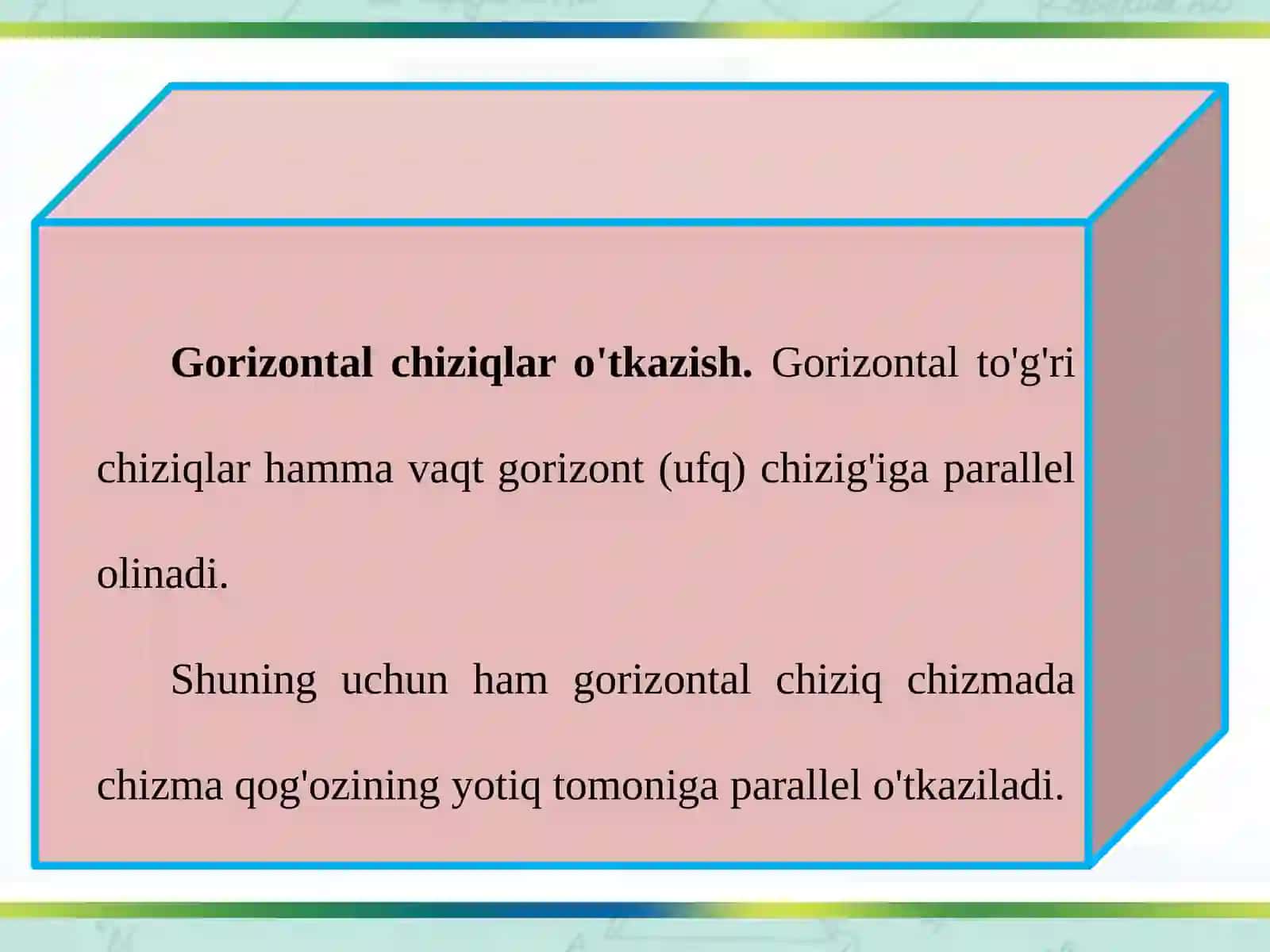8-sinf Chizmachilik Geometrik yasashlar. Turli xil chiziqlar chizish 3