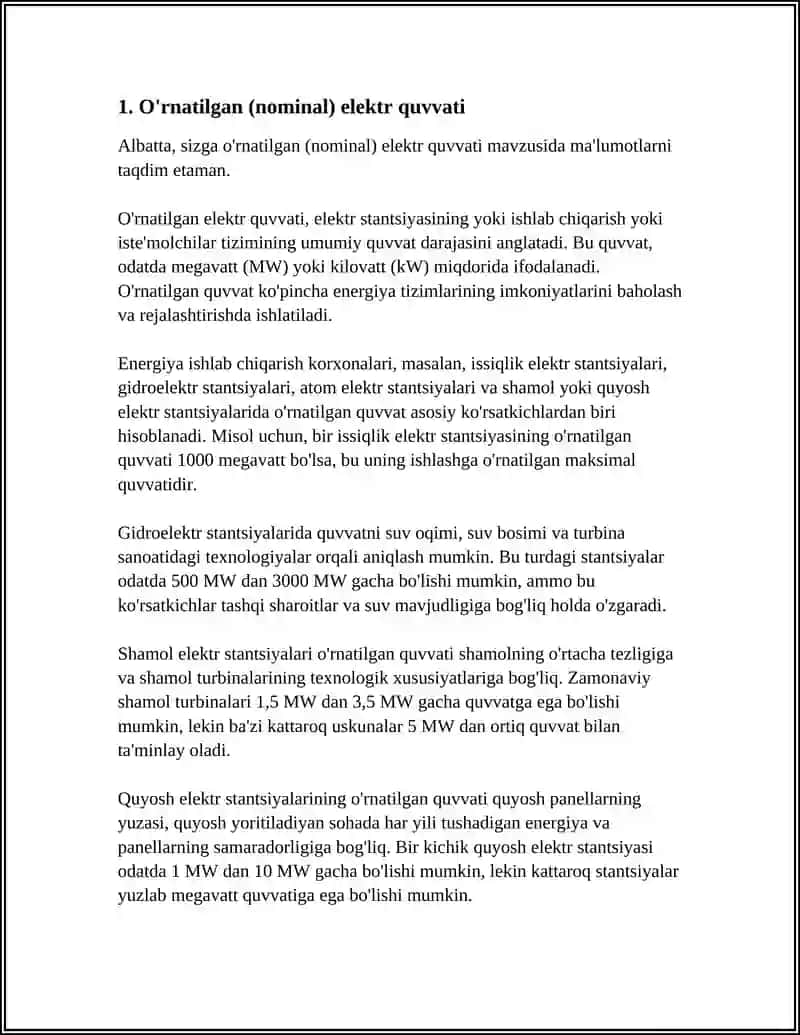 ENERGETIKA OB'EKTLARINING TEXNIK KO‘RSATKICHLARI 3