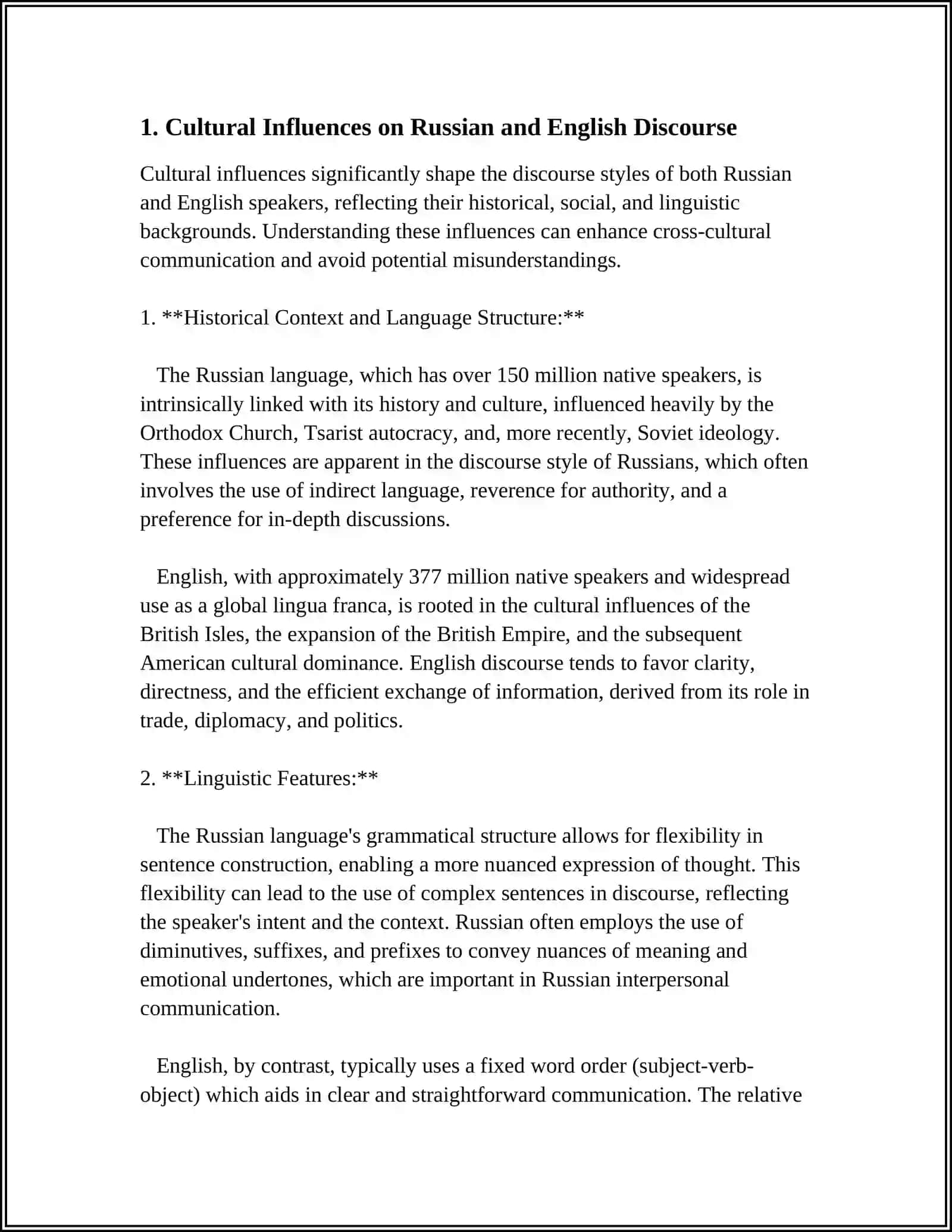 COMPARATIVE ANALYSIS OF RUSSIAN AND ENGLISH DISCOURSES 3