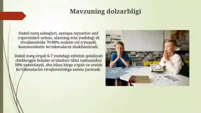 Daktil nutqi darsiga reja-matn (Tayyorlov sinfi uchun) 3