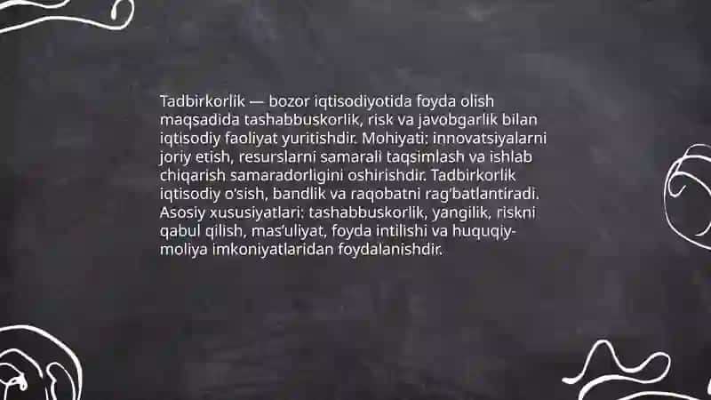 Tadbirkorlik faoliyati va tadbirkorlik kapitali 3