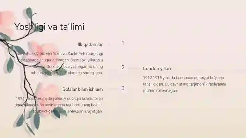 Taqdimot Samuel Marshak: Hayoti, Ijodi va Ertaklari 3