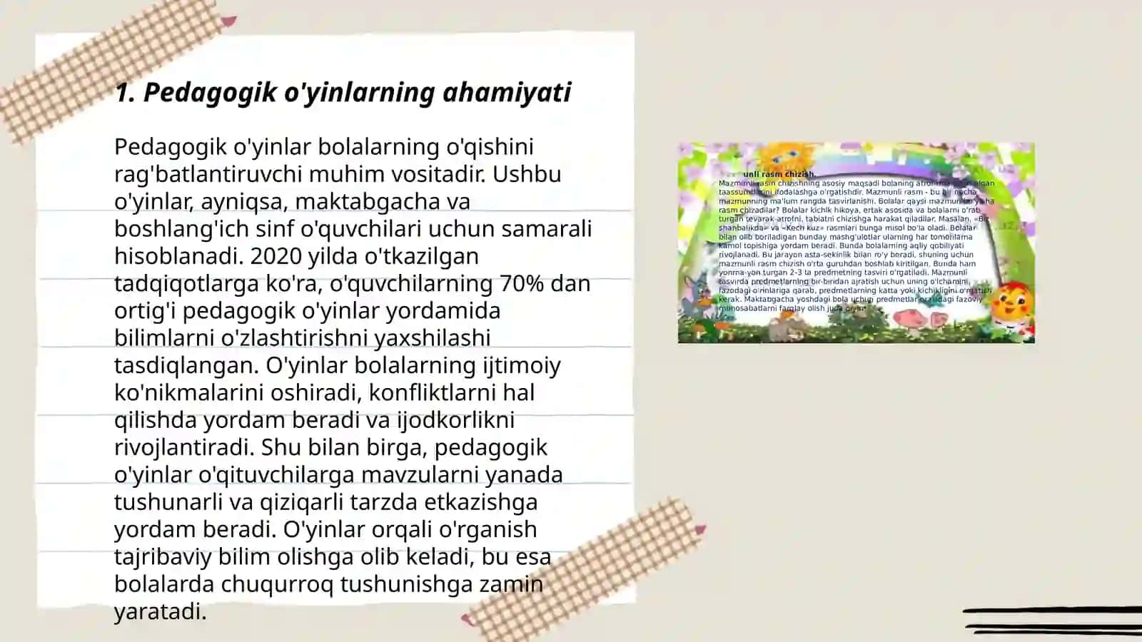 Maktabgacha ta'limda pedagogik o‘yin xususiyatlari 3