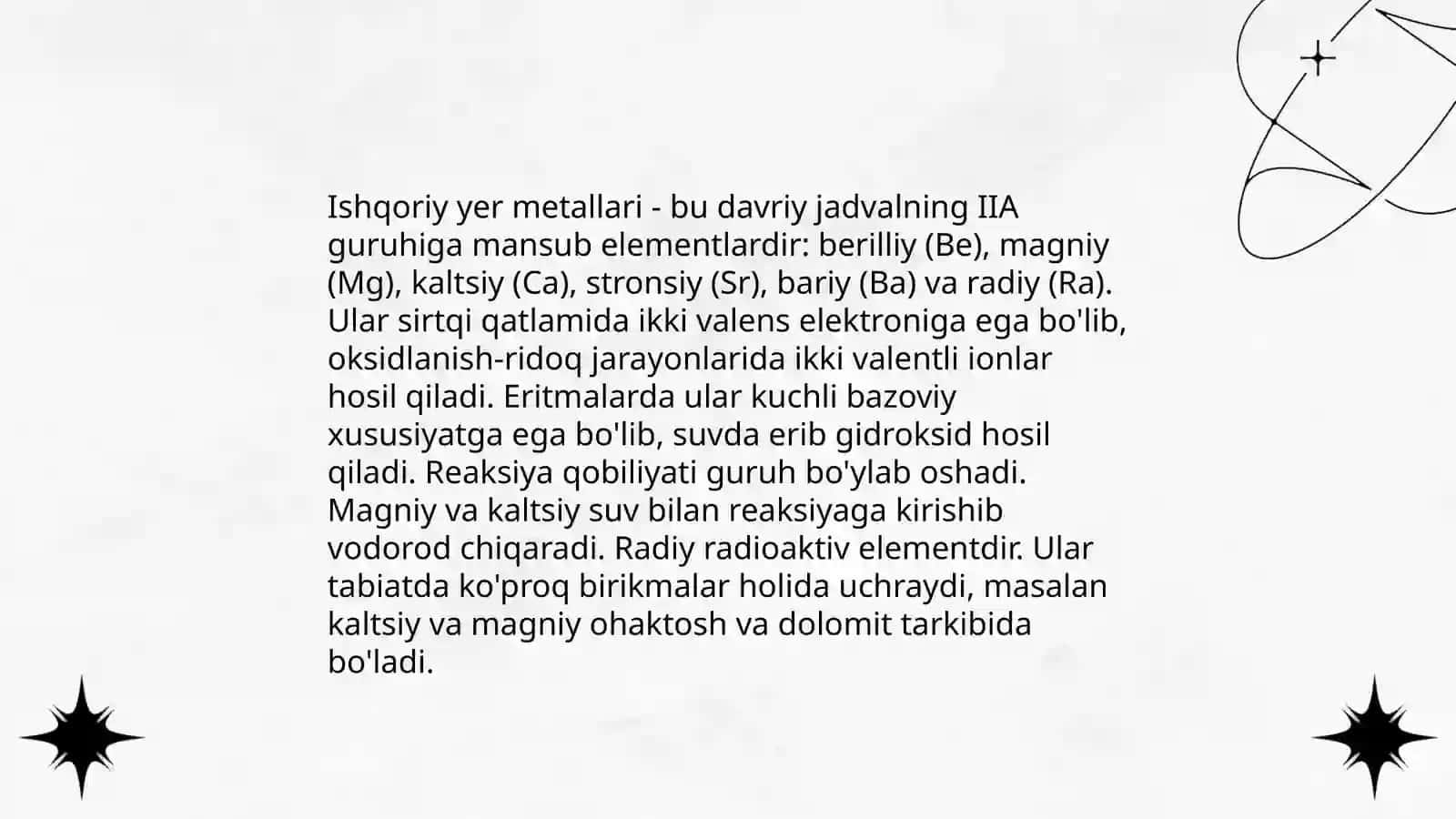 Ishqoriy yer metallari 3