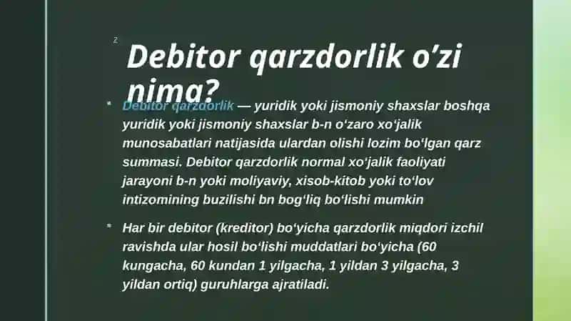 Debitorlik va Kreditorlik 3