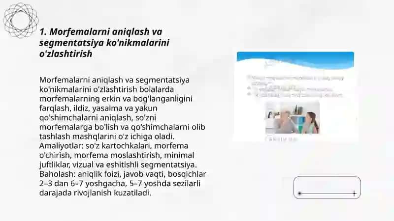 Nutqni morfologik qonuniyatlarni o'zlashtirish 3
