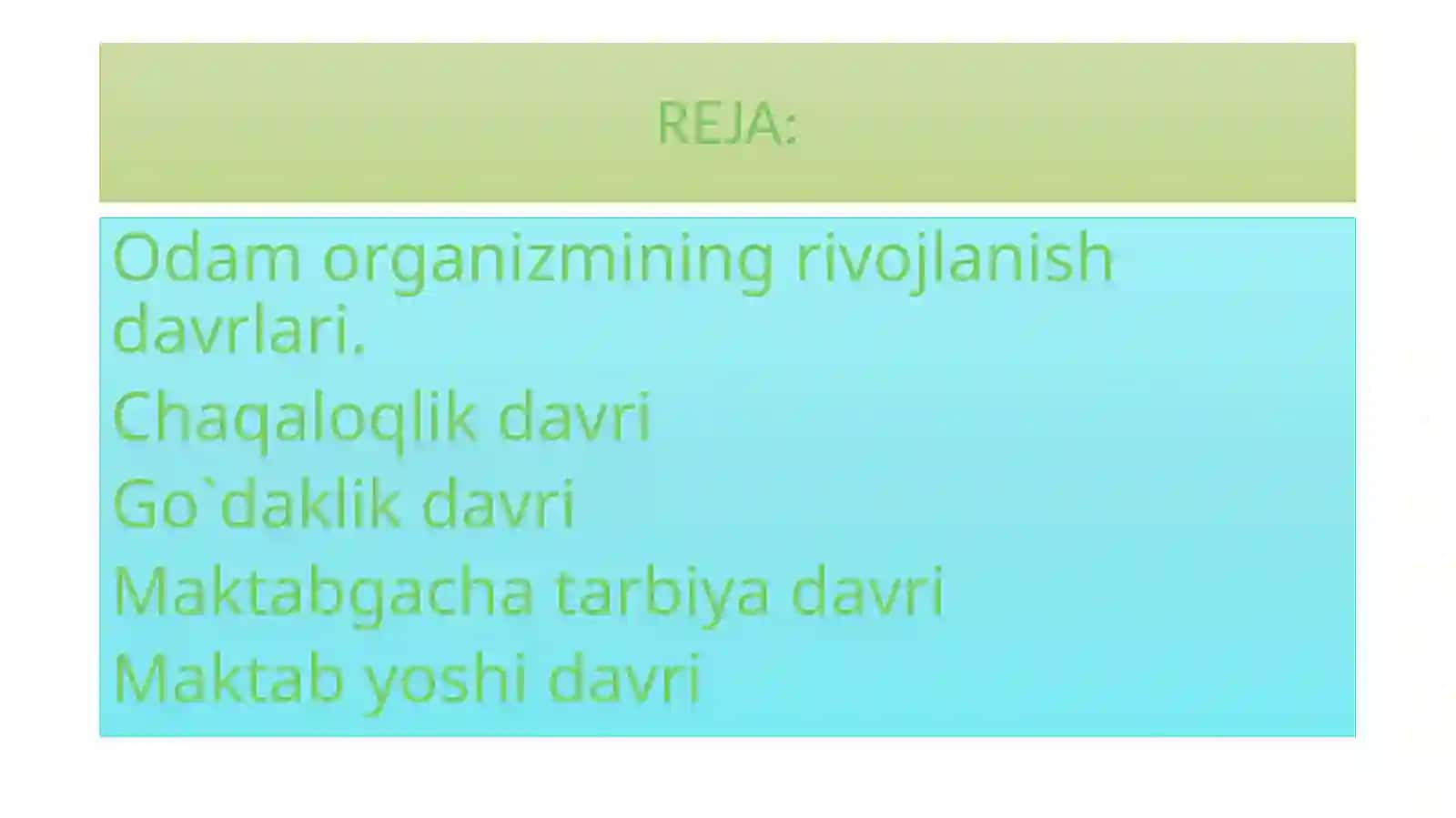Bolaning o'sishi va rivojlanishi 3