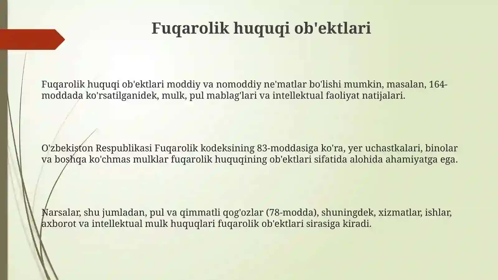 Fuqarolikhuquqningobyektlari 3