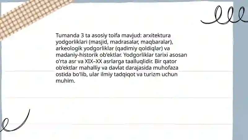 Sherabod tuman yodgorliklari mavzusida 3