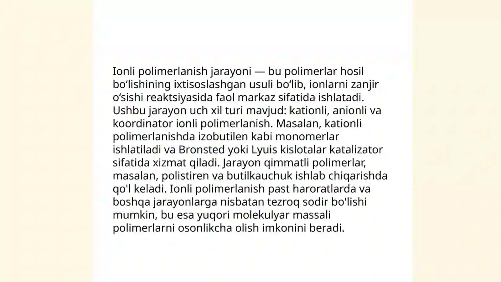 Ionli polimerlanish mexanizmi 3