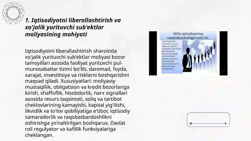 Iqtisodiyotni liberallashtirish sharoitida xo'jalik yurituvchi sub'ektlar moliyasining mohiyati va funksiyalari 3