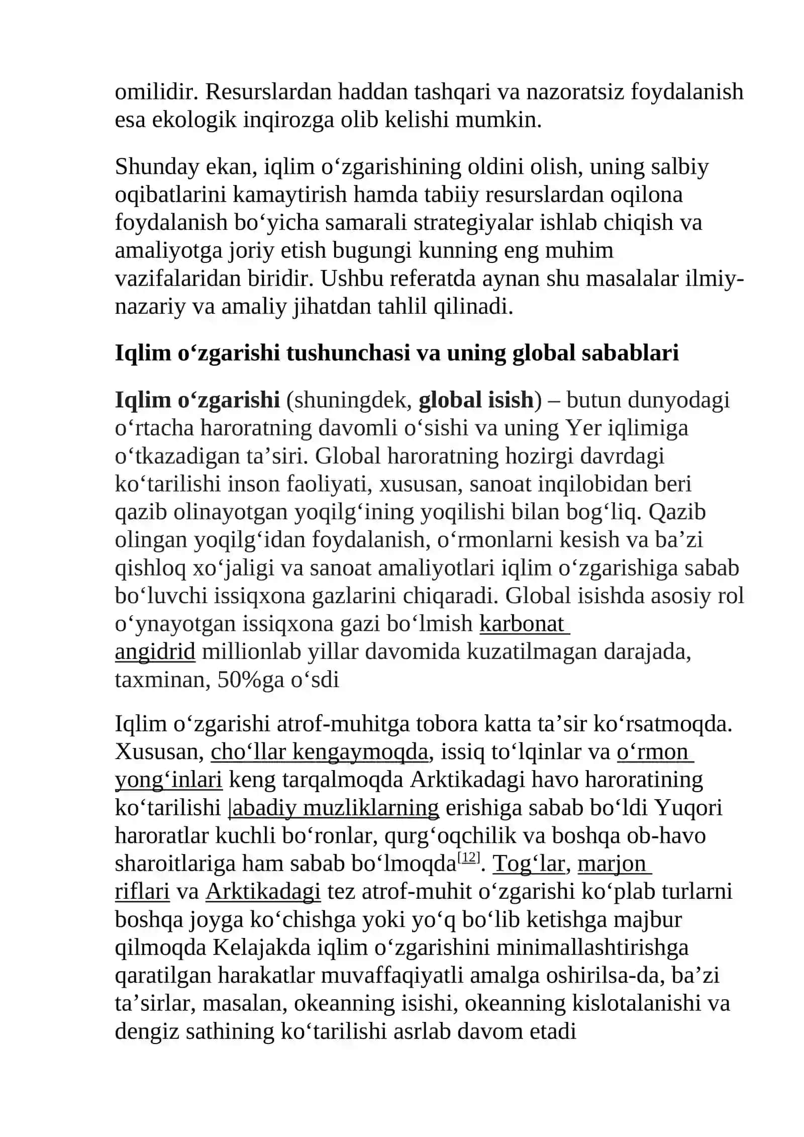 Iqlim o’zgarishlari oqibatlariga moslashish va tabiiy resurslardan oqilona foydalanish yo’llari 3