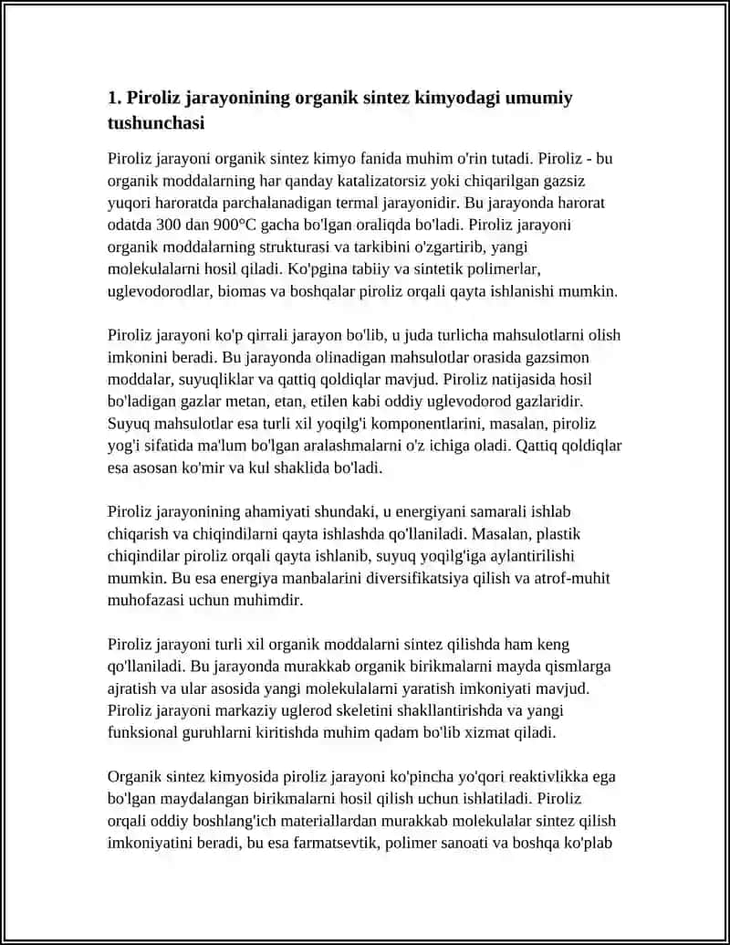 ORGANIK SINTEZ KIMYO PIROLIZ JARAYONI 3