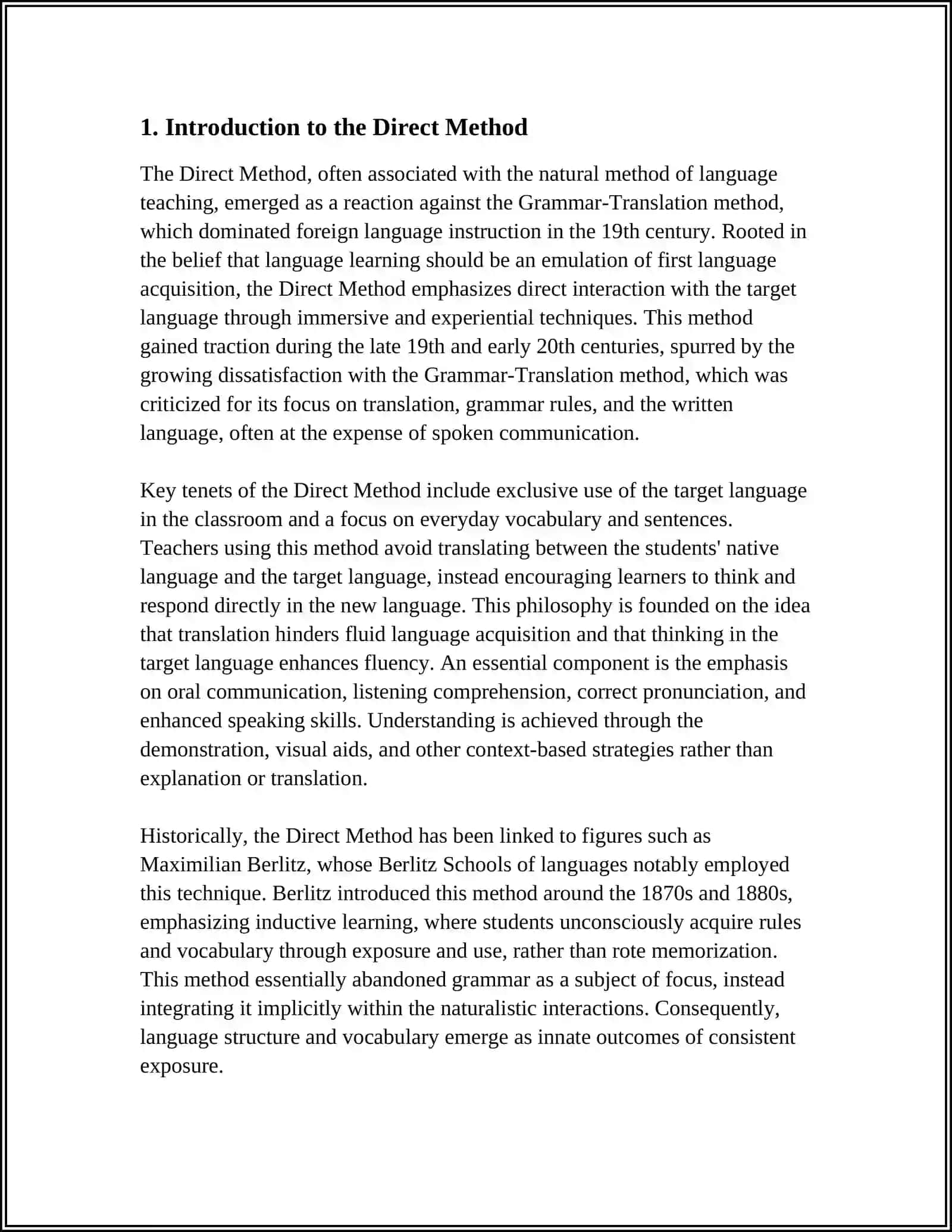A STUDY ON THE DIRECT METHOD TO ENHANCE SPEAKING WITH A FOCUS ON CULTURAL AWARENESS AMONG BEGINNER 3
