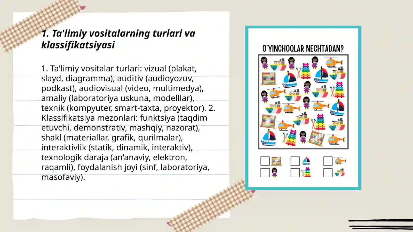 Ta'limiy vositalar. O‘quv texnika vositalari 3