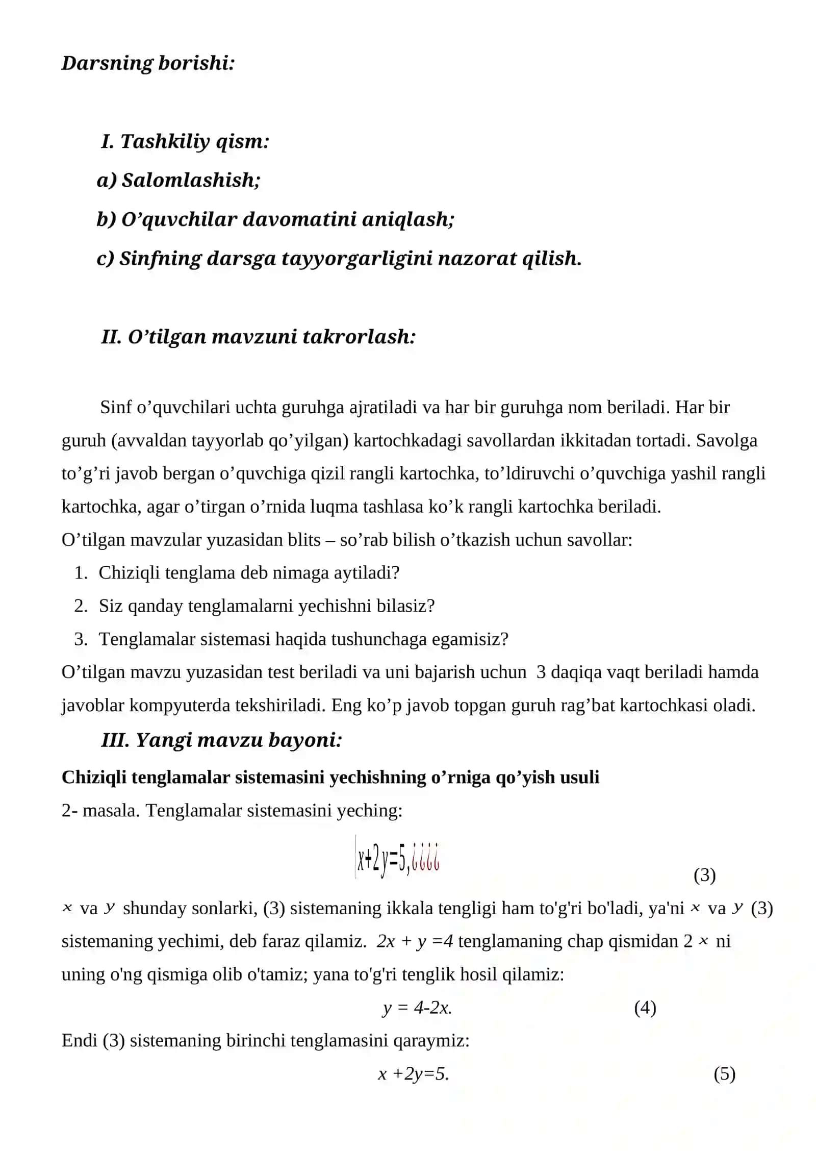 Chiziqli Tenglamalar Sistemasi va Yechish Usullari 3