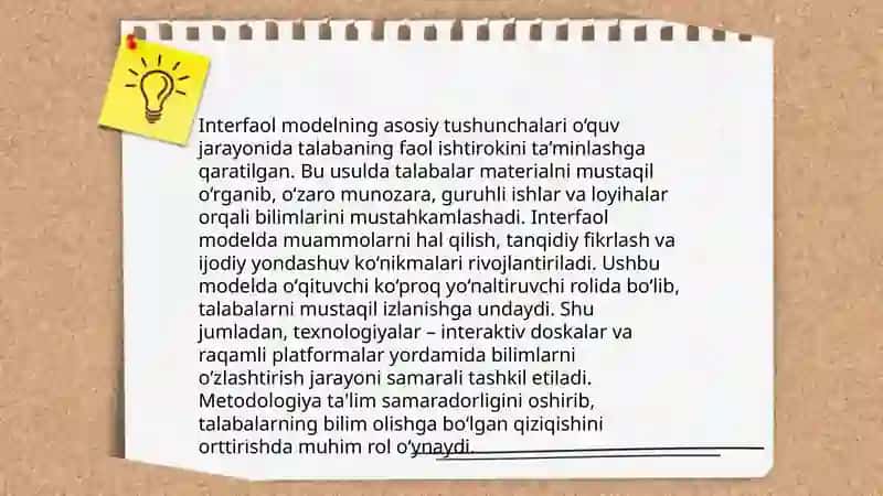 Chet tilini o'qitishda interfaol modelni tashkil etishning muhim psixologik jihatlari 3