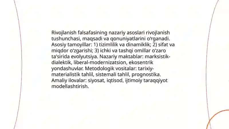 Rivojlanish falsafasi mavzusi 3