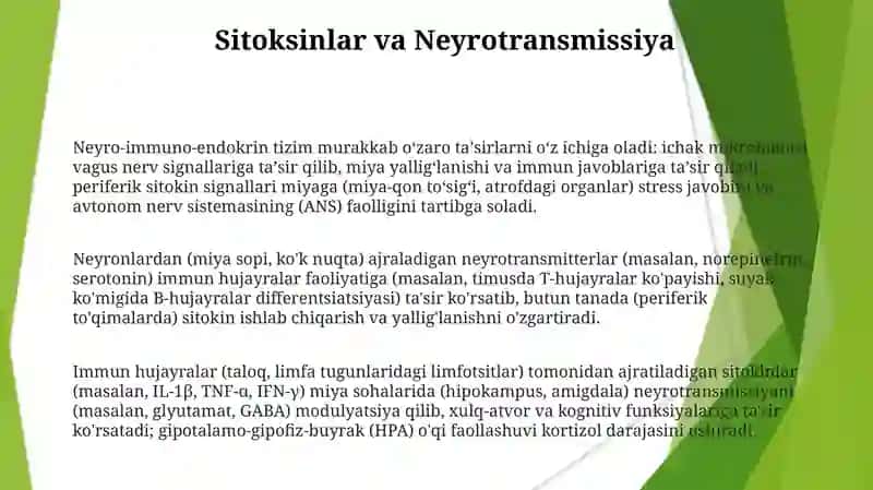 Organizmning nerv, immun-endokrin boshqariluvi 3