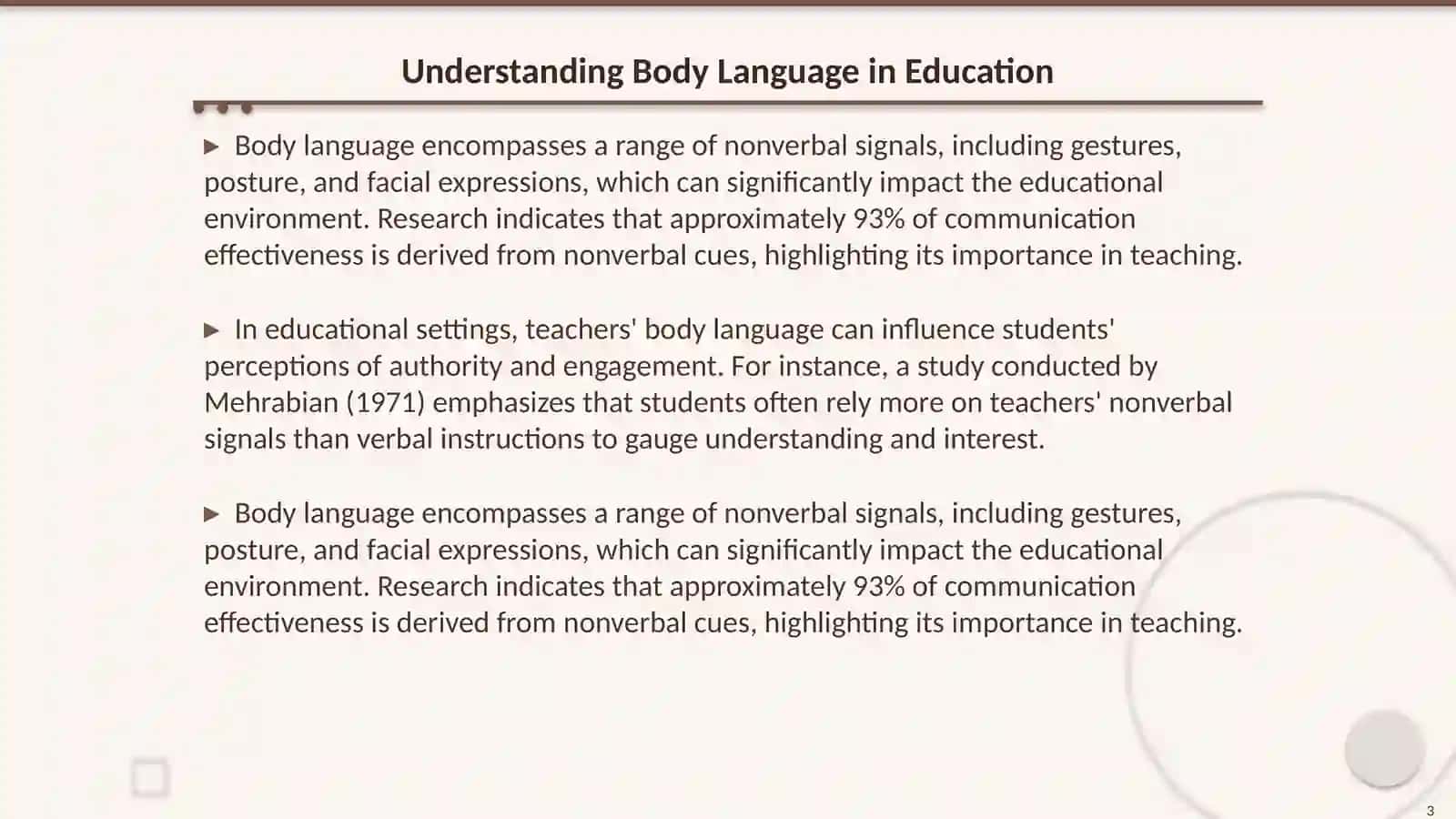 Body language of teachers 3